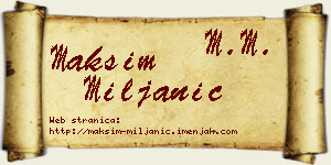 Maksim Miljanić vizit kartica